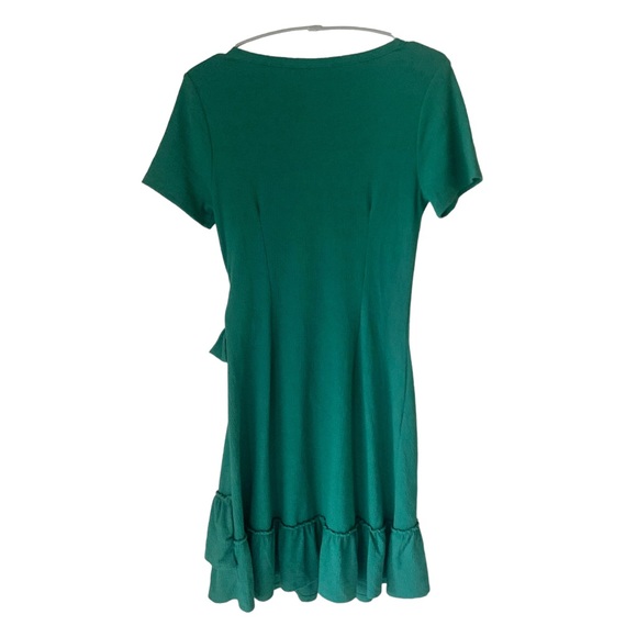 A Pea In the Pod EUC Side Bow Tie Ruffle Maternity Green MIDI Dress - Picture 4 of 11